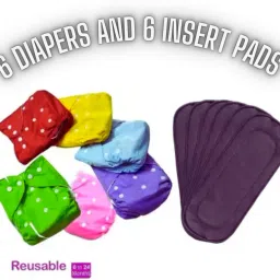 Reusable and Washable Cotton Cloth Baby Diapers with Insert Pads-image-15