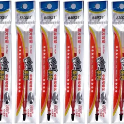 Baoke 1mm Red Pen Refill Extra Smooth Refill Replacements 6pcs Gel Pen Refill-16