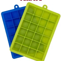 2 Pcs BPA Free Silicone Ice Cube Trays 24 Cavity ice cube maker tray Blue, Green Silicone Ice Cube Tray-14