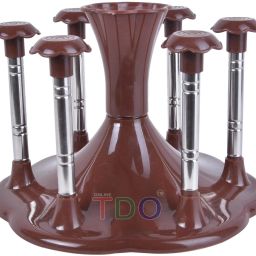 Stylish Glass and Spoon Organiser for Glasses and Cutlery Glass Stand Made Stainless Steel and Virgin Plastic COFFEE COLOR Steel, Plastic Glass Holder-image-46