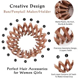 Krelin Set of 7 Bird Nest Bun Maker Circle Ponytail Holders image 4
