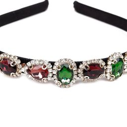 ODETTE Ruby & Emerald Studded Embellished Headband image 2