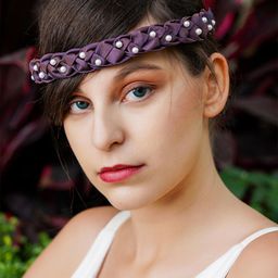 ODETTE Pleated Beaded Hairband-image-48