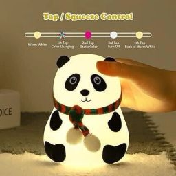 Cute Panda Silicon USB Rechargeable Night Light Lamp Night Lamp_O204 Night Lamp-image-36