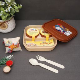 Jack-N-Jill Kids Lunch Box with Fork Spoon Rakhi Gift Combo Set 2 Containers Lunch Box-image-104