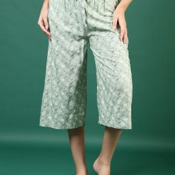Women Regular Fit Green Viscose Rayon Trousers-image-32