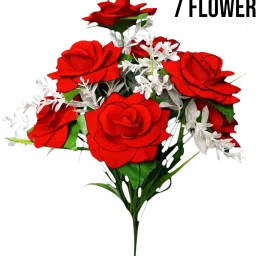 Velvet Rose Artificial Flower Bunch for Indoor Home Decoration Red Rose Artificial Flower-14