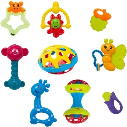Colorful Non Toxic bpa Free 9 pis rattles & teether Toys Set for Babies ,Infants Rattle-23