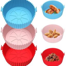 Round Air Fryer Silicone Tray 8 Inch (Multicolor) Airfryer Tray-image-61