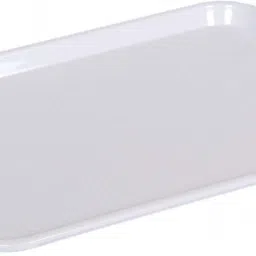 Serving Tray Platter Rectangular Shape Plastic Trays for Drink Breakfast Tea Dinner Coffee Salad Food for Dinning Table Home Kitchen 11x14 Inches White Tray-image-62