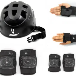 Protective Set for Cycling Skateboard Skating Scooter Age 7 to 15 Year Black(M) Skating Guard Combo-picture-6