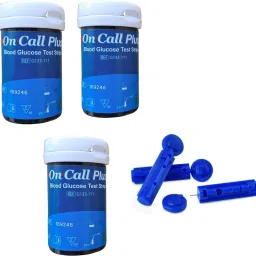 NSC ON CALL PLUS LONGEST EXPIRY 150 GLUCOMETER STRIPS WITH 50 LANCETS- 150 Glucometer Strips-41