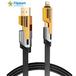 Flipkart SmartBuy USB Type C Cable 6.5 A 1 m Carbon Braided 4 in 1 65W Fast Charging Type C Data Cable | C to C Cable | Type C to Type C Data Cable Compatible for iPhone 11/12/13/14/15/16 / Google / Nothing / Samsung Phones | Type C Laptops Cable & Android Type C Devices Cable-13