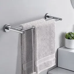 Stainless Steel Heavy and Sturdy Towel Rod/Towel Rack for Bathroom/Towel Bar/Hanger/Stand/Bathroom Accessories (24 Inch - Chrome Finish) 24 inch 1 Bar Towel Rod-image-64