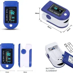 Riddhi Golden Line Pulse Oximeter Fingertip, Blood Oxygen Saturation Monitor Fingertip, Blood Oxygen Meter Finger Oxymeter Finger with Pulse, O2 Monitor Finger for Oxygen (Blue1) Pulse Oximeter image 4