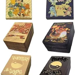 2 Set 55pc each Pokemon TCG Black and Golden V Series Vmax Gx Playing Card-0