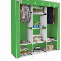 8 Shelf STEEL Foldable Collapsible Wardrobe Storage Organizer Almirah Cloth Rack Carbon Steel Collapsible Wardrobe-image-87
