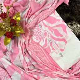 Unstitched Pure Cotton Salwar Suit Material Floral Print-picture-26