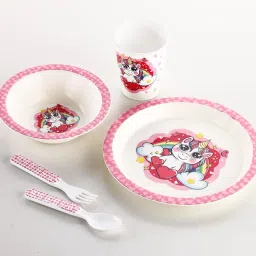 Pack of 5 Melamin Exclusive Unicorn Design, Melamine Kids Set Dinner Set-picture-30