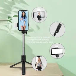 SOJUBA Bluetooth R1S Selfie Stick Tripod Selfie Stick with LED Fill Light, lightweight Monopod, Tripod, Tripod Kit, Tripod Bracket image 4