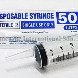 DISPOSABLE SINGLE SUE ONLY SYRINGE IN ( 50ML X 30PICS.) Medical Needle-image-4