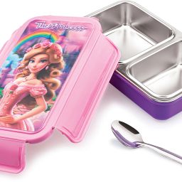 Slim-Big Kid Lunch Box Stainless Steel Airtight Leak-Proof Container Food Tiffin 2 Containers Lunch Box-image-59