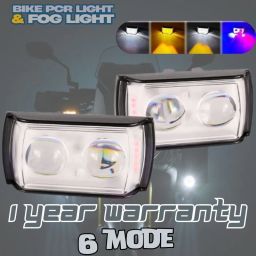 TF3 SIX MODE Yellow/White with Red/Blue 60W DC 9V-60V Dual Lens Fog Light Fog Lamp Car, Motorbike, Truck, Van LED (12 V, 30 W)-4