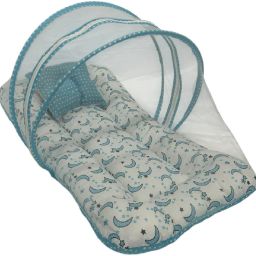 babyly Cotton Kids Washable Mosquito Net Baby Bedding set with Pillow (0-8 M) Mosquito Net image 4