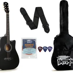 INT-38C-BK Acoustic Guitar Linden Wood Rosewood Right Hand Orientation-16