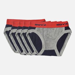 TINY HUG Infant Grey Colourblocked Pack Of 5 Briefs-45
