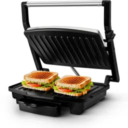 Sandwich Maker with oil tray | 1000W | Nonstick | Floating Hinges Toast, Open Grill-3