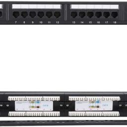 microware 24 Port CAT6 Ethernet Patch Panel 19" Rack Mount Patch Panel Distributor Lan Adapter-image-3