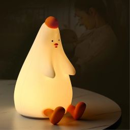 Cute Silicone Night Light, USB Rechargeable Nursery Lamp,7 Colors Tap Control Night Lamp-image-24