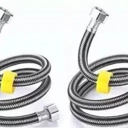 Stainless Steel 304 Grade Connection Pipe, Chrome Finish 18INCH PACK OF 4 Hose Pipe-picture-13