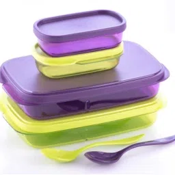 4 Compartment Purpal and Violet Lunch Box Use School And collage 4 Containers Lunch Box-picture-27