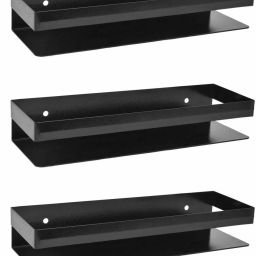 High Grade Metal Multi-Purpose Shelf - Bathroom Shelf - Kitchen Shelf 14" X 5" inches - Wall Mount - Pack of 3 Iron Wall Shelf-image-8