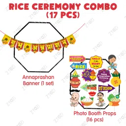 zyozi Annaprashan Photo Booth Props with Annaprashan Bunting Banner image 2