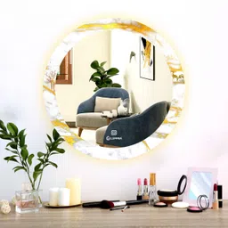 luppra Round 24X24 Inch Touch Sensor UV Printed Design LED Mirror Bathroom Mirror-picture-29
