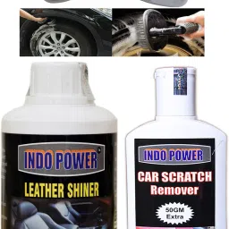 LEATHER SHINER 250ml+ Scratch Remover 200gm.+All Tyre Cleaning Brush Combo-image-2