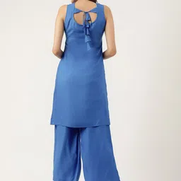 KALINI Embroidered Regular Thread Work Kurta With Palazzos image 4