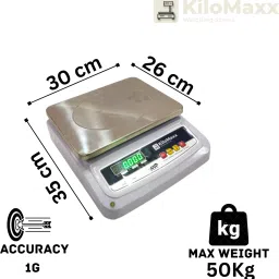 KiloMaxx KM-27, 50Kg With Ultrabright Double Display for Shop or Industrial Use 10*12" Weighing Scale image 2