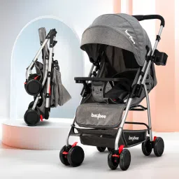 Adjustable Canopy Baby Stroller/Pram for kids Newborn Babies 5 Point Safety Belt Stroller-22