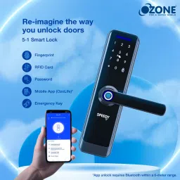 SPEEDY WiFi Enabled Smart Door Lock for Main Door with 5 in 1 Access | Biometric, 2 Emergency Keys | (No Extra Gateway Required) | 2-year Warranty & Free Installation by brand Smart Door Lock image 4