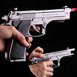 Reloaded Barrel Pull Back Function | Heavy Metal Gun Lighter With Leather Cover| myfirstdot Pocket Lighter-13