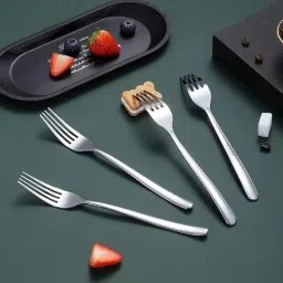 krusan Stainless Steel Dinner Forks Table Forks Set Long Handle Forks for Buffet Forks Stainless Steel Serving Fork Set image 5