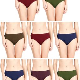 Pack of 8 Women Hipster Purple, Red, Black, Brown, Gold, Dark Blue Panty-7