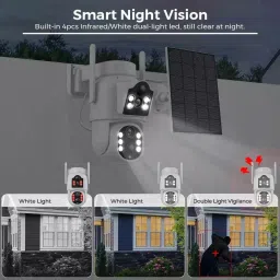 SIOVS SIM Camera Solar Powered PTZ 360 Live View Motion Alert Night Vision 2-way Audio Security Camera image 4