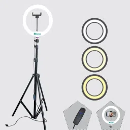 JAMMY ZONES Fine quality Metal tripod stand with dimable ring light 10 drightness level Tripod, Tripod Kit-28