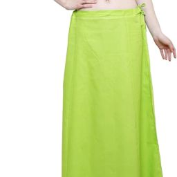 Maa sharda garments Parrot colour cotton petticoat for women saree Cotton Blend Petticoat-image-3