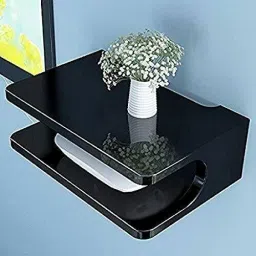 Setup Box Stand / Holder / WiFi Holder Wall Mount Shelf for Home Holding Speakers WiFi Router Game Console Remote Streaming Device MDF (Medium Density Fiber) Wall Shelf-image-61